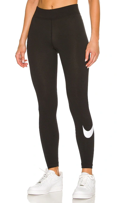 Nike Essentials Swoosh Leggings In Black In Black/white | ModeSens