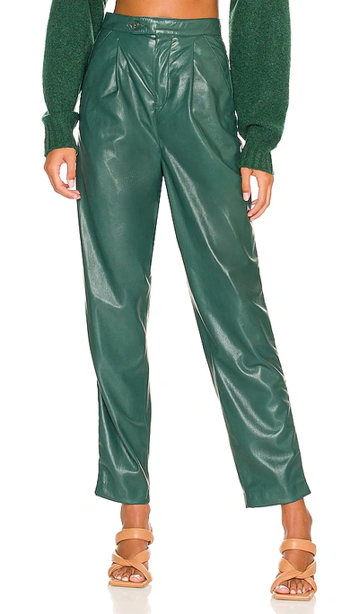 High Waist Faux Leather Pants Forest Green - Southern Fashion