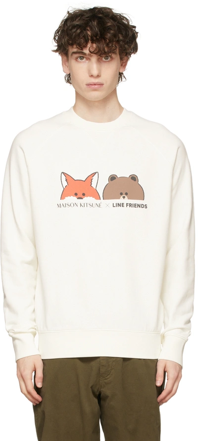 Maison Kitsun Off white Line Friends Edition Face Print