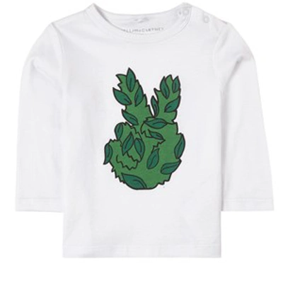 Shop Stella Mccartney Kids White Peace Leaf T-shirt