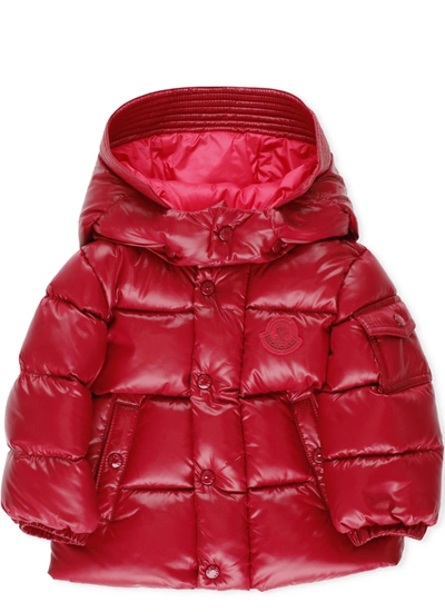 Shop Moncler Enfant Padded Hooded Jacket In Red