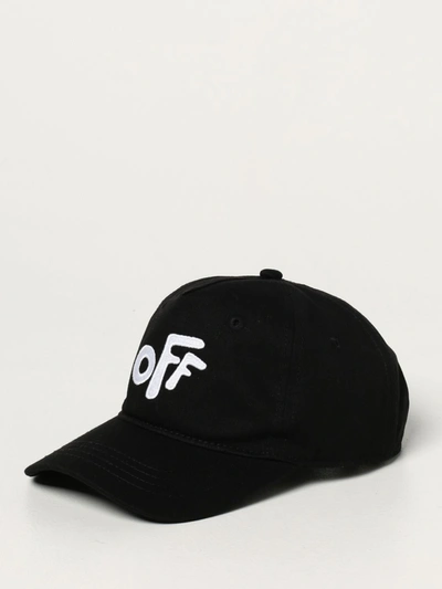 Shop Off-white Cotton Baseball Cap With Embroidered Logo In Black