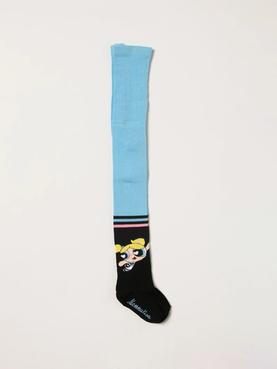 Shop Monnalisa Socks With Team Bubbles Pattern In Black