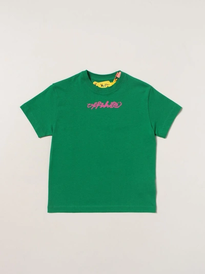 Shop Off-white T-shirt Off White Kids In Green