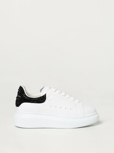 Shop Alexander Mcqueen Larry  Sneakers In Leather In White