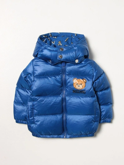 Shop Moschino Baby Jacket With Teddy In Blue