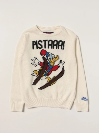 Mc2 Saint Barth Sweater In Wool And Cashmere Blend In White
