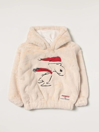 Shop Little Marc Jacobs Sweatshirt With Snoopy In Ivory