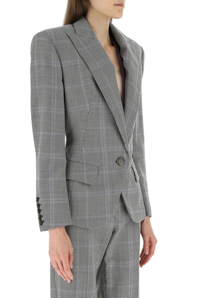 Shop Alexandre Vauthier Embroidered Wool Blend Blazer  Checked  Donna 34f