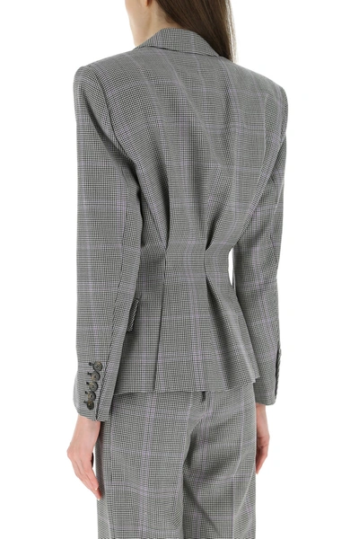 Shop Alexandre Vauthier Embroidered Wool Blend Blazer  Checked  Donna 34f