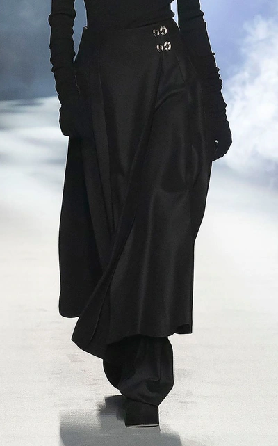 Shop Alberta Ferretti Women's Pleated Light Felt Maxi Skirt In Black,grey