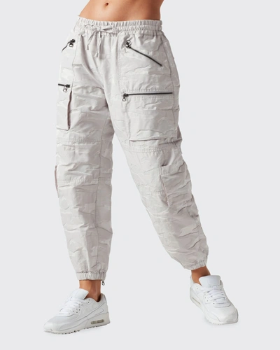 Shop Blanc Noir Camo-print Cargo Pants In New Grey Camo