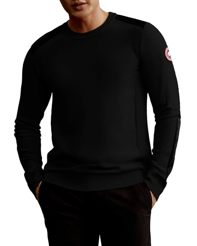 Shop Canada Goose Men's Dartmouth Colorblock Sweater In Black