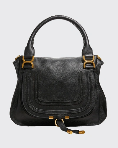 Shop Chloé Marcie Medium Satchel Bag In Black