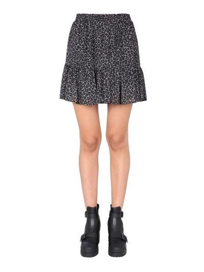 Shop Michael Michael Kors Leopard Print Ruffled Skirt In Multi