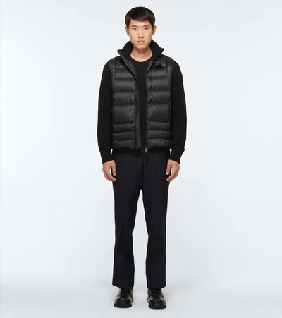 Shop Moncler Down-padded Cardigan In Black