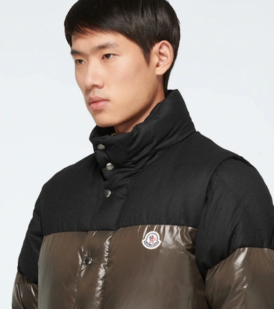 Moncler Mens Black Brown Aveillan Padded Shell-down Jacket 38 In Multicoloured