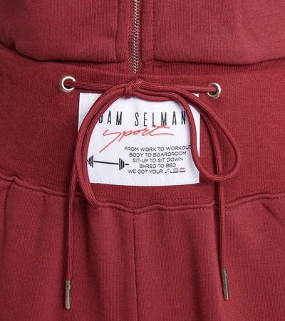 Shop Adam Selman Sport High-rise Cotton-blend Sweatpants In Garnet