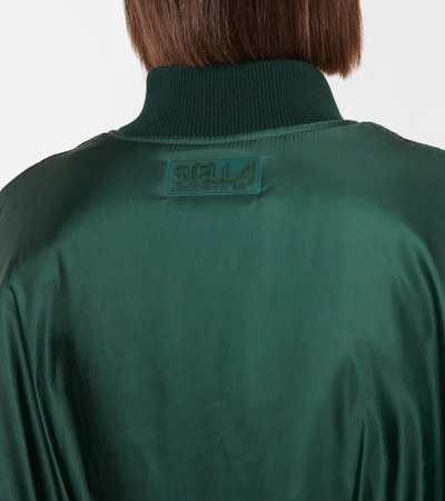 Shop Stella Mccartney Cropped Bomber Jacket In Forest Green