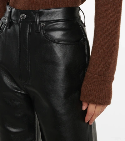 Shop Agolde 90s Pinch Waist Leather-blend Pants In Detox