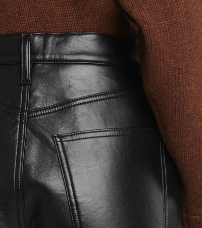 Shop Agolde 90s Pinch Waist Leather-blend Pants In Detox