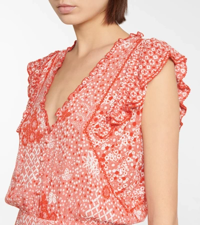 Poupette St Barth Paulina Floral Minidress In Pink Antibes