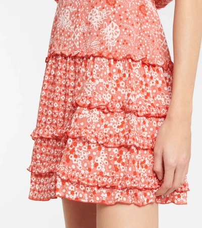 Poupette St Barth Paulina Floral Minidress In Pink Antibes
