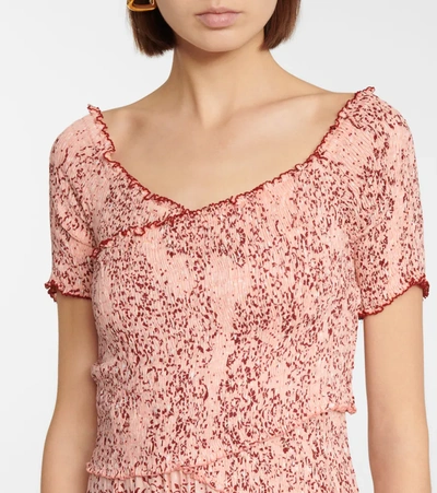 Poupette St Barth Soledad Floral Midi Dress In Pink Biot