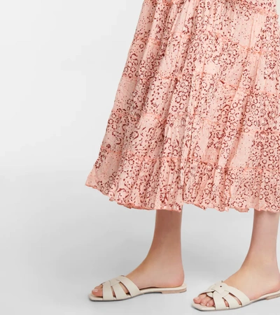Poupette St Barth Soledad Floral Midi Dress In Pink Biot
