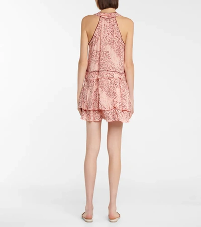 Poupette St Barth Mae Floral Minidress In Pink Biot