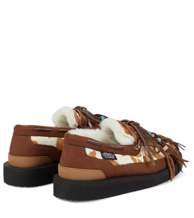 Shop Alanui X Suicoke Owm Suede Moccasins In Multicolor