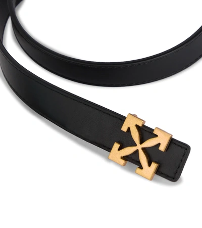 Shop Off-white Arrows 25 Leather Belt In Black Black