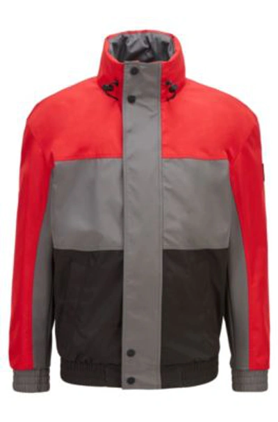 Shop Hugo Boss Water-repellent Softshell Jacket In Recycled Two-layer Fabric- Red Men's Casual Jackets Size 40r