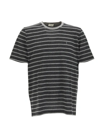 Shop Saint Laurent T-shirts & Vests In Grey Black