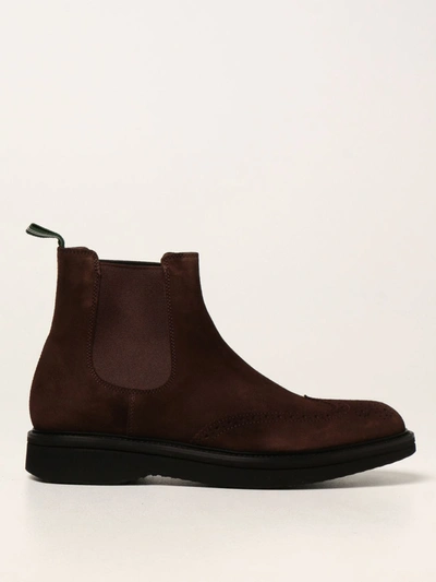 Shop Green George Ankle Boot In Suede In Dark