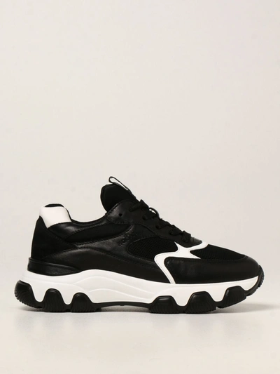 Shop Hogan Hyperactive  Sneakers In Fabric And Leather In Black