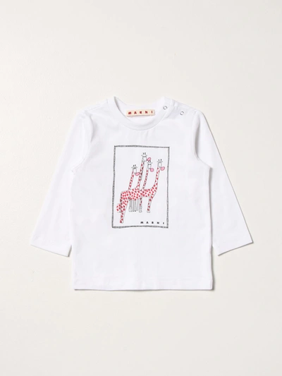 Shop Marni T-shirt  Kids Color White
