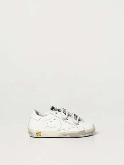 Shop Golden Goose Old School  Trainers In Leather In White