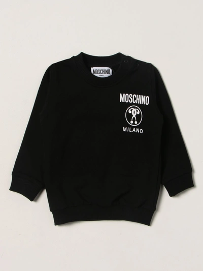 Shop Moschino Baby Cotton Sweatshirt With Logo In Black