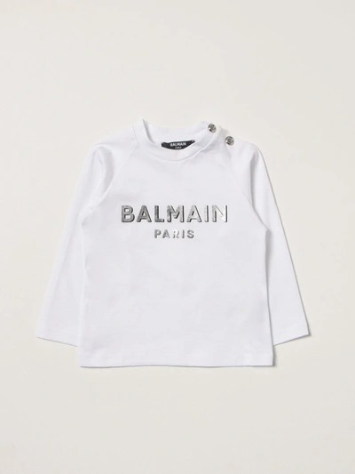 Shop Balmain T-shirt  Kids Color White