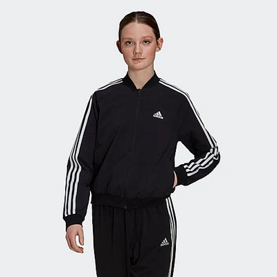Shop Adidas Originals Adidas Women's Essentials 3-stripes Woven Track Jacket In Black/white