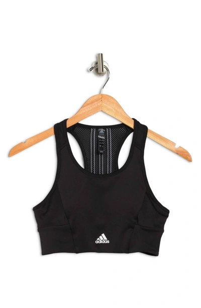 Shop Adidas Originals 3-stripe Cropped Top In Black/white