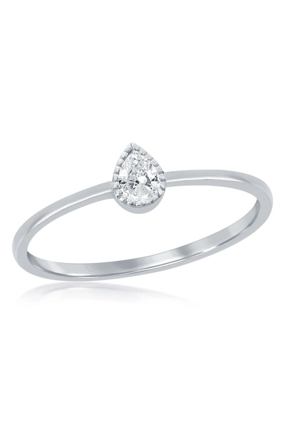 Shop Simona Sterling Silver Pear Cut Cz Ring