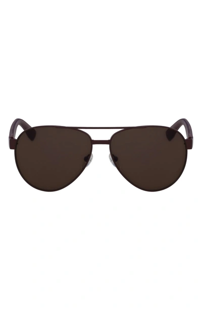 Shop Lacoste 60mm Aviator Sunglasses In Red Matte