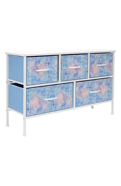 Shop Sorbus Storage Cube Dresser In Tie-dye Pattern In Blue/ Pink