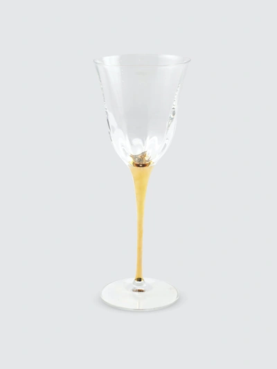 Shop Vietri Optical Stem Wine Glass In Gold