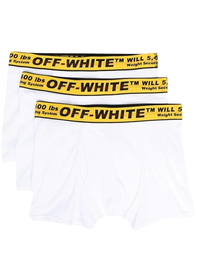 Shop Off-white Pack Of Three Boxers In White