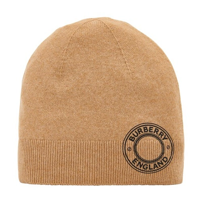 Shop Burberry Bb Roundel Beanie In Camel
