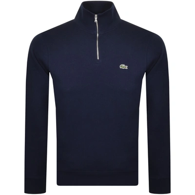 Lacoste Mens Core Essentials Quarter Zip Sweatshirt In Navy In Navy