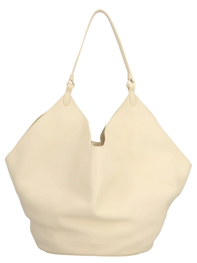 Shop Khaite 'lotus' Medium Hand Bag In White